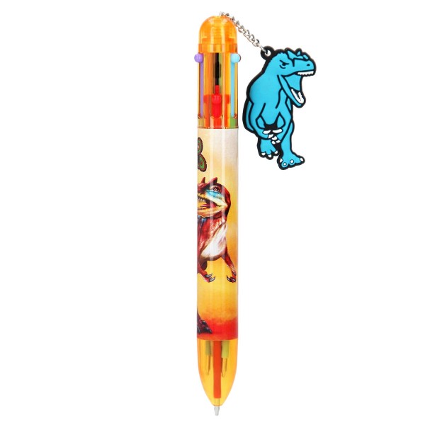 Dino World Kugelschreiber mit 6 Tintenfarben orange, Depesche