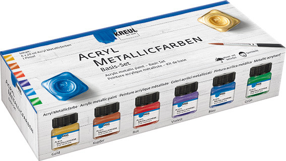 Kreul Acryl Metallicfarben Basis-SET 6x20ml